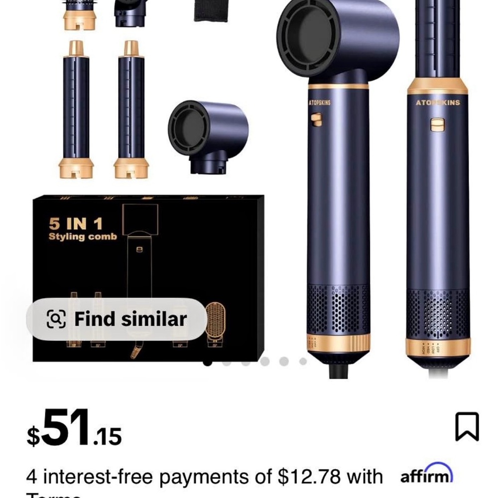 Blue and Gold 5-in-1 Hair Styling Tool